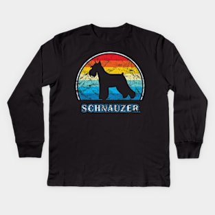 Schnauzer Vintage Design Dog Kids Long Sleeve T-Shirt